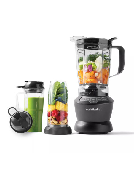 Licuadora Nutribullet 10Pcs 4 Vel  1200W Jarra Plastico 1 8Lts Color Gris