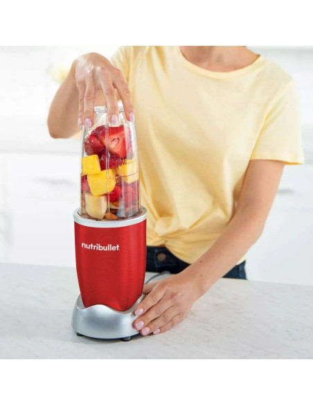LICUADORA NUTRIBULLET 8PCS 600W JARRA PLASTICO COLOR ROJO