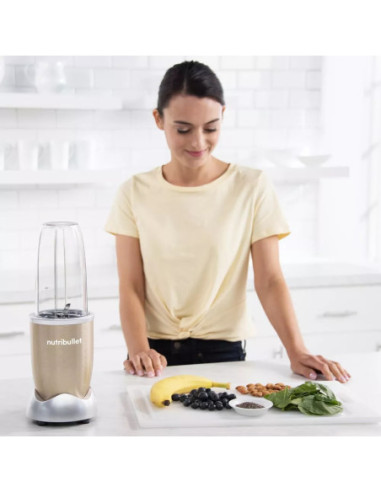 Licuadora Nutribullet 9Pcs 900W Jarra Plastico Color Champagne