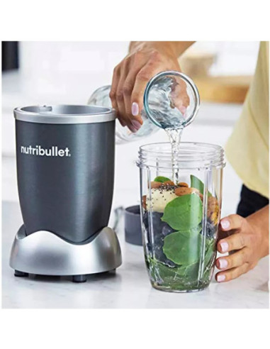 LICUADORA NUTRIBULLET 8PCS 600W JARRA PLASTICO COLOR GRIS
