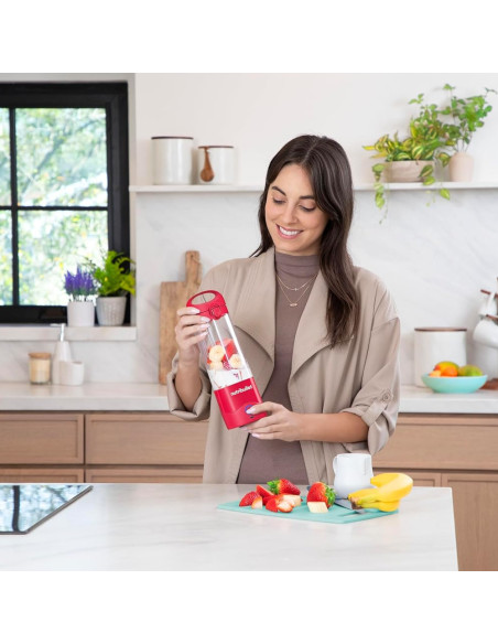 LICUADORA NUTRIBULLET 70W HASTA 15 LICUADOS 90MIN. 475ML VASO PLASTICO USB-C  COLOR MAGENTA